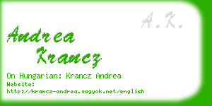 andrea krancz business card